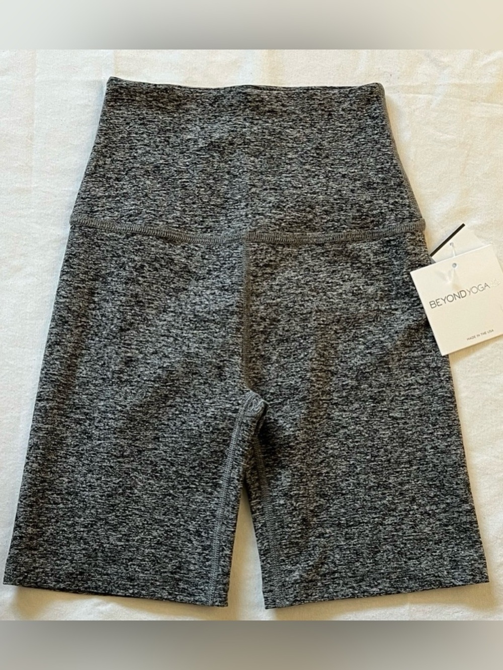 NWT Beyond Yoga Charcoal Heather High-Waist Athletic Bike Shorts